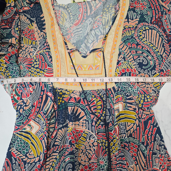 Vintage Flying Tomato Dress Small Embroidered Festival Boho Butterfly Sleeve - Picture 6 of 7